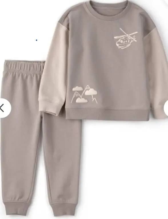 Boys Casual Helicopter Print Set